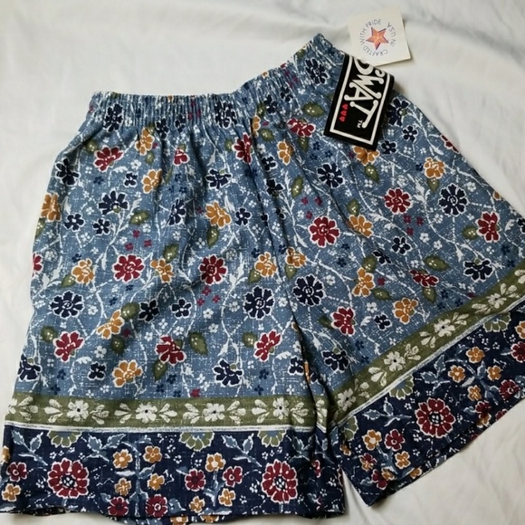 Vintage SWAT Floral Red White Blue Short Set medium - Picture 3 of 4